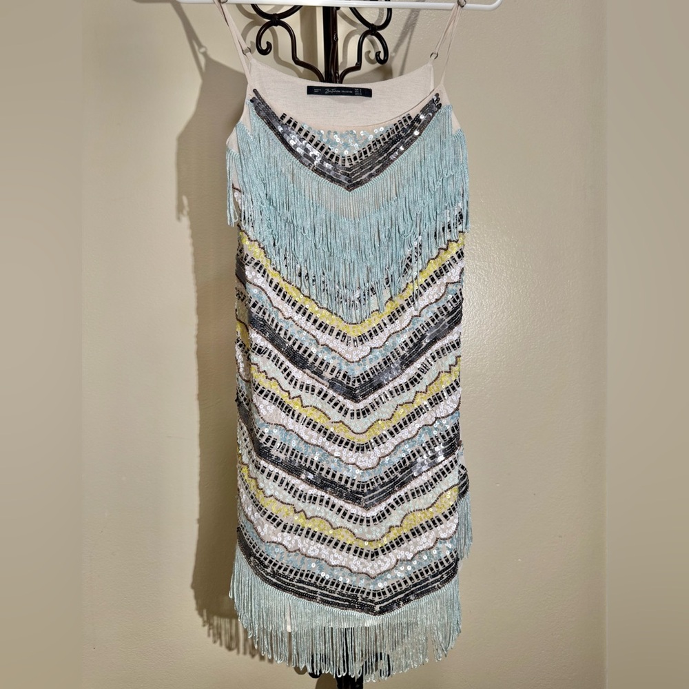Zara Multi-Color Fringe Mini Dress